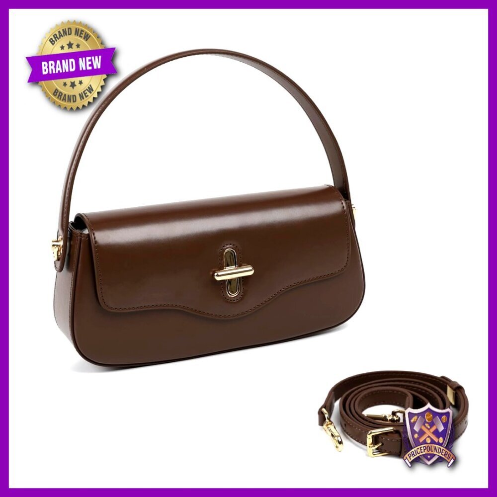 Genuine Leather Crossbody Bag Adjustable Strap Top Handle Versatile Chic
